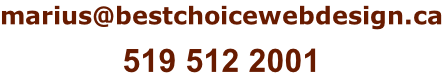 marius@bestchoicewebdesign.ca  519 512 2001