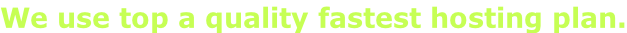 We use top a quality fastest hosting plan.